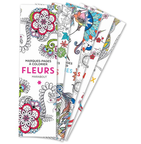 Marque-pages a colorier - fleurs