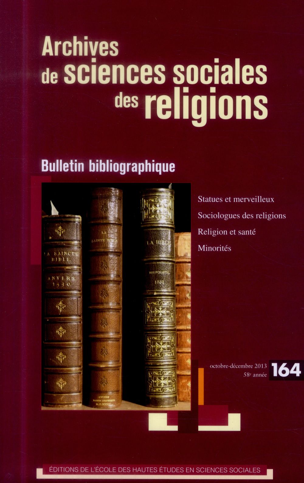 ARCHIVES DE SCIECNES SOCIALES DES RELIGIONS 164