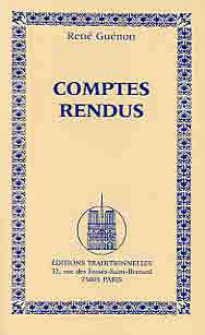 COMPTES-RENDUS /  RENE GUENON