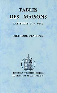 TABLES DES MAISONS SELON PLACIDUS - LATITUDES 0,A 66,30