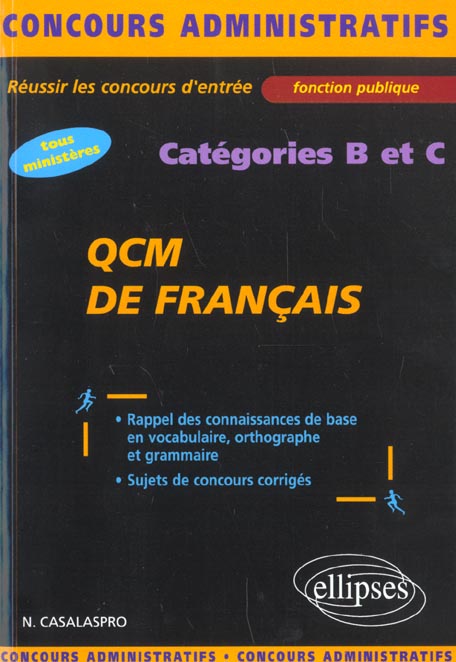 QCM DE FRANCAIS - CATEGORIES B ET C