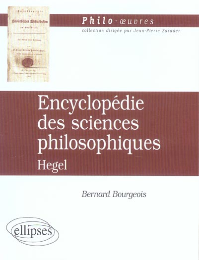 HEGEL, ENCYCLOPEDIE DES SCIENCES PHILOSOPHIQUES