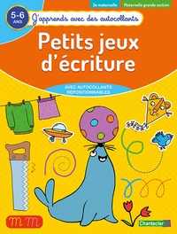 PETITS JEUX D'ECRITURE (5-6 A.) - (J'APPRENDS AVEC DES AUTOCOLLANTS)