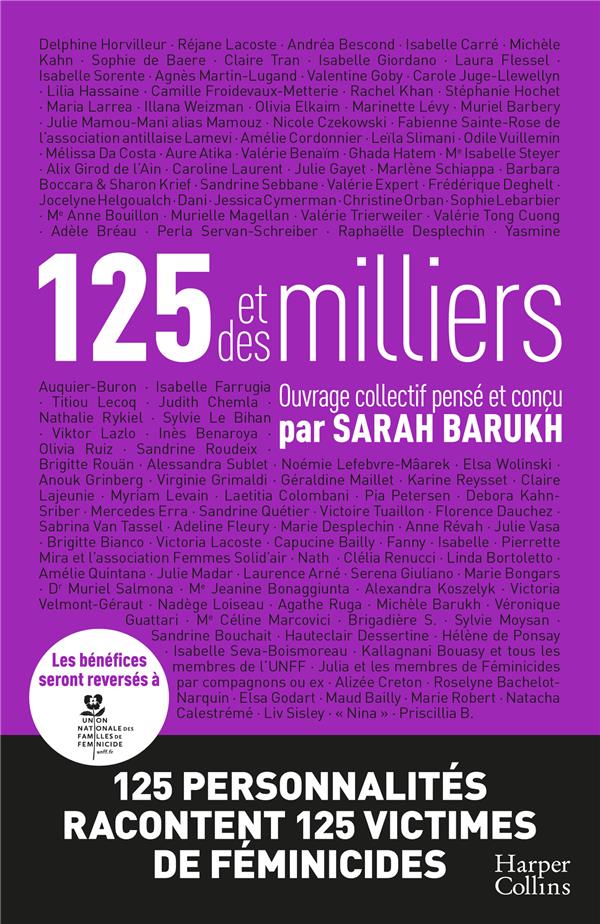 125 ET DES MILLIERS - 125 PERSONNALITES RACONTENT 125 VICTIMES DE FEMINICIDES