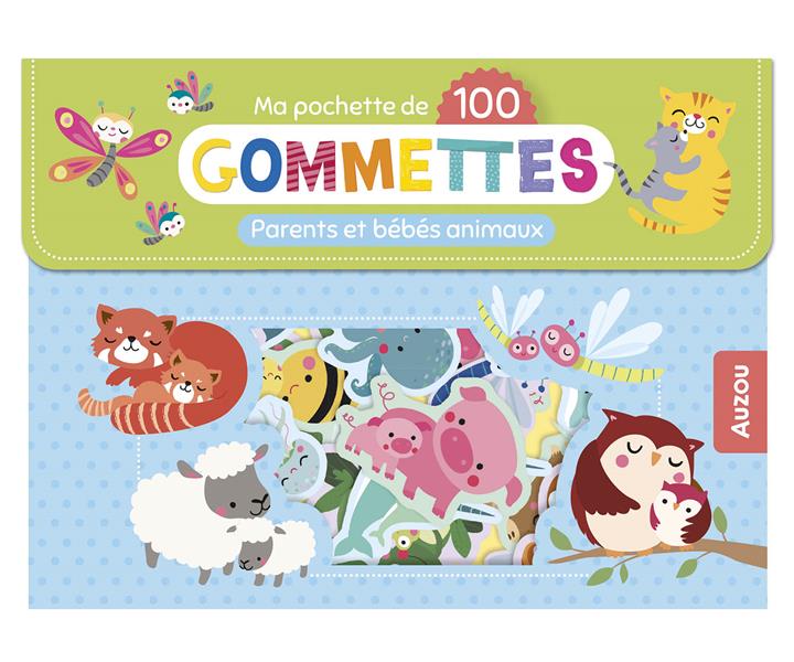 100 GOMMETTES PARENTS ET BEBES ANIMAUX
