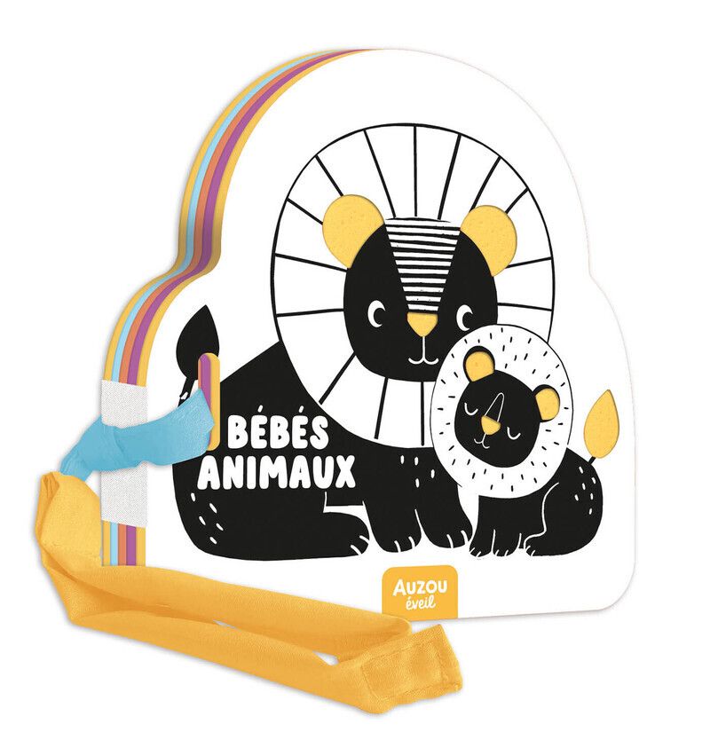 Mon premier livre poussette en noir et blanc - bebes animaux