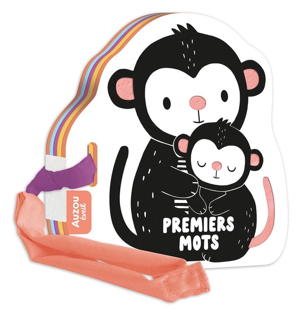 Mon premier livre poussette en noir et blanc - premiers mots