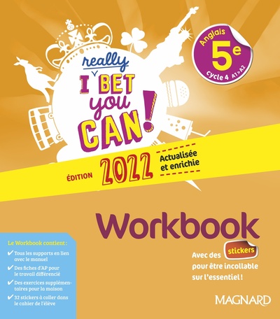 Workbook I Bet You Can 6eme I REALLY BET YOU CAN! ANGLAIS 5E (2022) - WORKBOOK | APTIMOTS