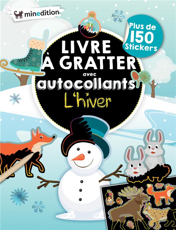 LIVRE A GRATTER AVEC AUTOCOLLANTS - L'HIVER