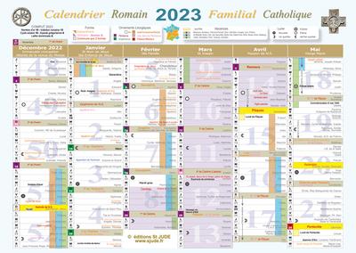 Equipe éditoriale St Jude - Calendrier familial catholique romain 2024  Grand (A3)
