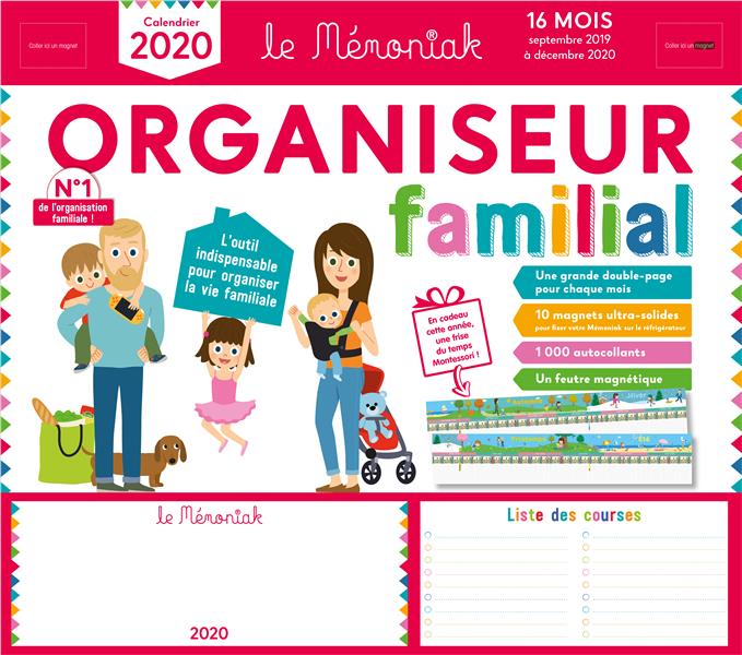 Organiseur familial Mémoniak 2024, calendrier organisation