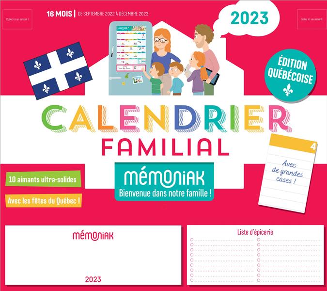 Agenda familial - Septembre 2022 - Décembre 2023 (Grand format - Broché  2022), de
