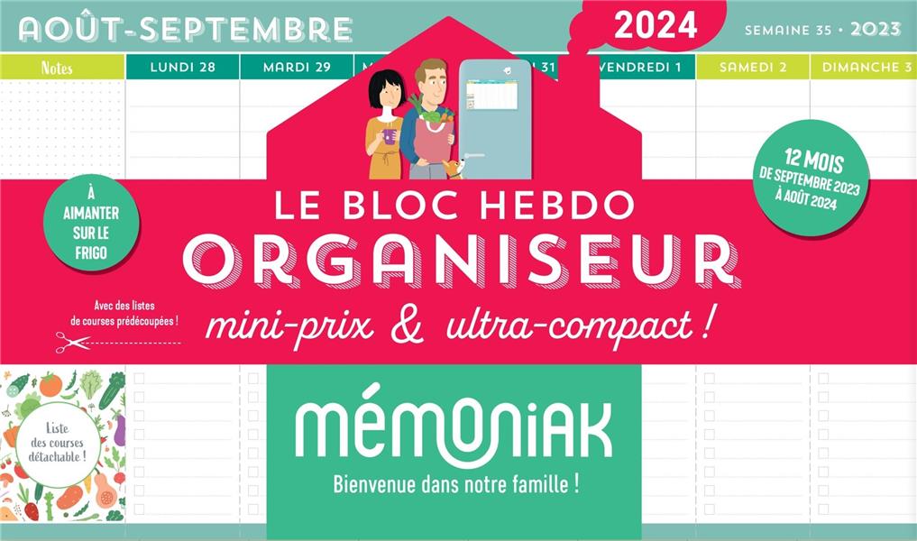 Le Bloc mensuel organiseur familial Mémoniak 2024, by Nesk