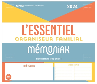 Mémoniak : Mini-organiseur familial Mémoniak 2024, calendrier