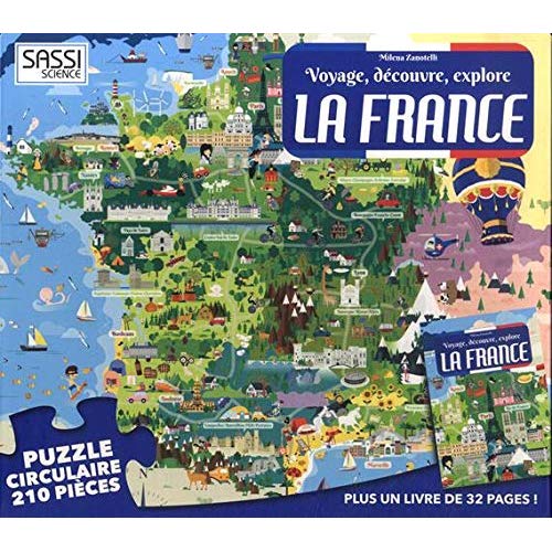 Coffret livre et puzzle La France - Sassi