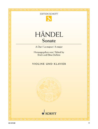 Sonate = A-Dur / La majeur / A major : Violin und Klavier | Händel, Georg Friedrich (1685-1759)