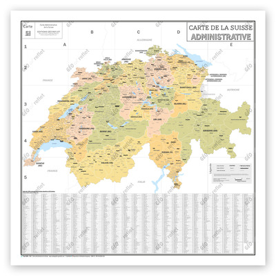 Carte Europe politique et Union Européenne - Poster 100x100 cm